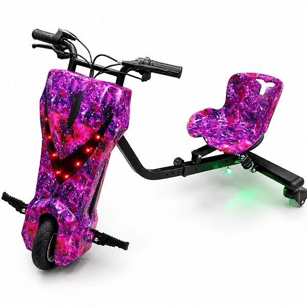 Triciclo Eléctrico Audisat TE-8WR 8" Bluetooth/Speaker - Purple (1 Mes de Garantía)