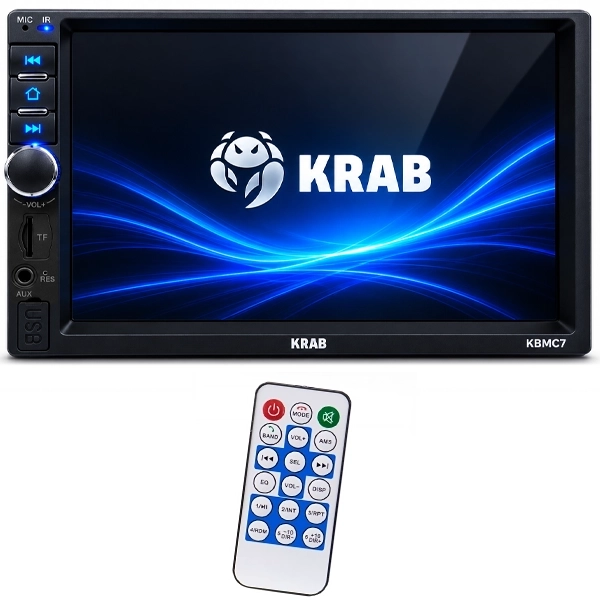 Multimídia Receiver Krab KBRMC7 de 7" com Bluetooth/Wi-Fi