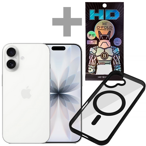 Apple iPhone 17 A3258 eSIM 256GB/8GB RAM de 6.3" 48+48MP/18MP + Pelicula + Capa Transparente/Preto