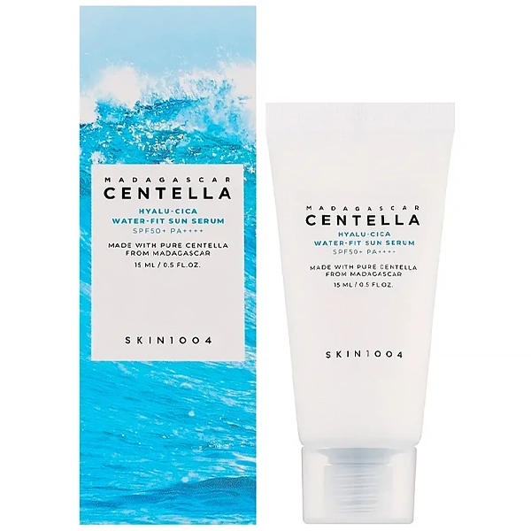 Sérum Protetor Solar Facial SKIN1004 Madagascar Centella Hyalu-Cica Water-Fit SPF50+ de 15ml