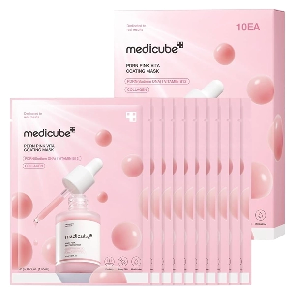 Mascarilla Facial Medicube PDRN Pink Vita Coating - 10 Unidades