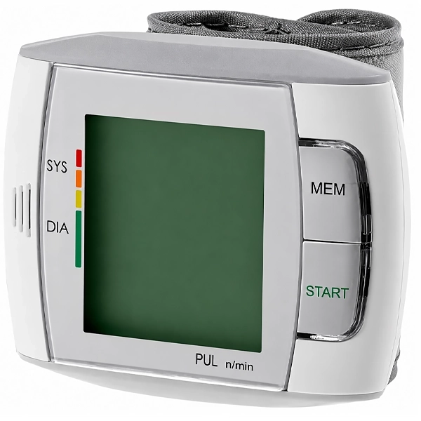 Aparato de Presión Digital para Muñeca More Fitness MF-378PS Pantalla LCD - Blanco/Gris