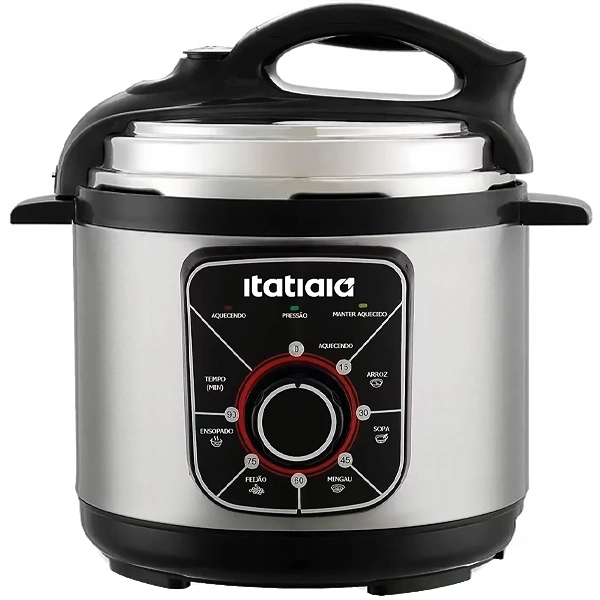 Olla a Presión Eléctrica Itatiaia PPESS1003 900 watts 5 Litros 127V ~ 60Hz - Plata/Negra