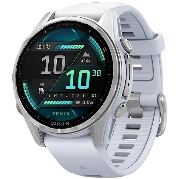 Reloj Garmin Fenix 8 AMOLED 010-02903 43 mm con GPS/Wi-Fi - Silver/Whitestone