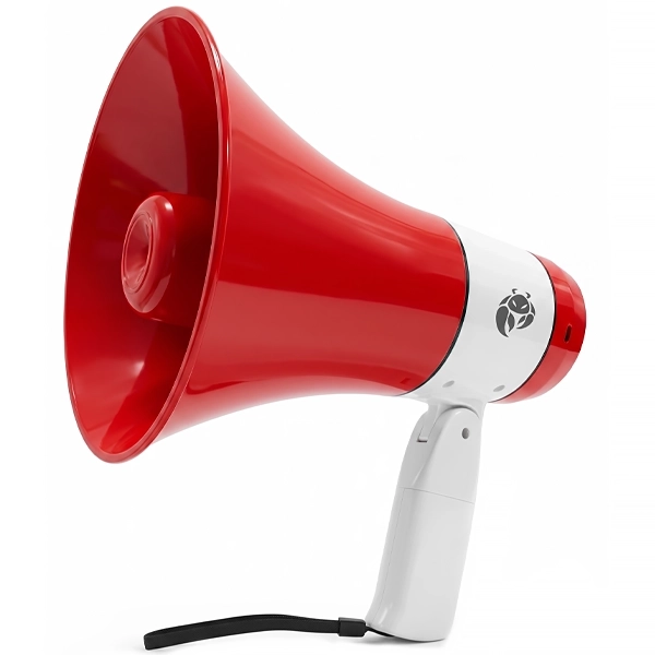 Megafone KRAB KBMER15 de 20W com USB/Sirene - Vermelho/Branco