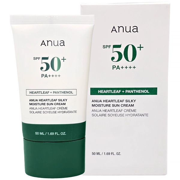 Protetor Solar Facial Anua Heartleaf Silky Moisture SPF 50+ PA++++ 50ml