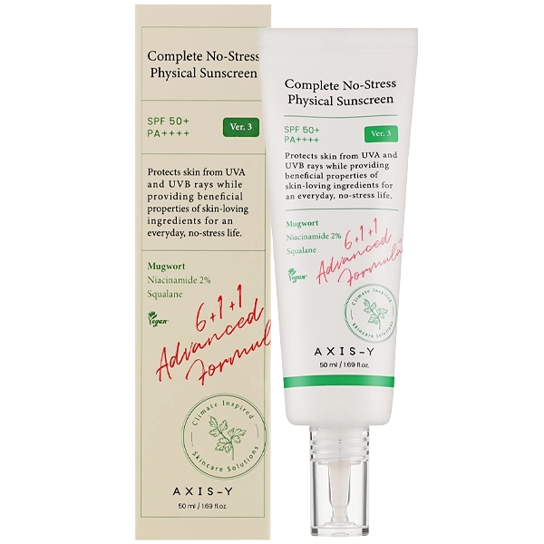 Protector Solar Facial Axis-y Complete No-Stress Physical Sunscreen SPF 50+ PA++++ 50ml