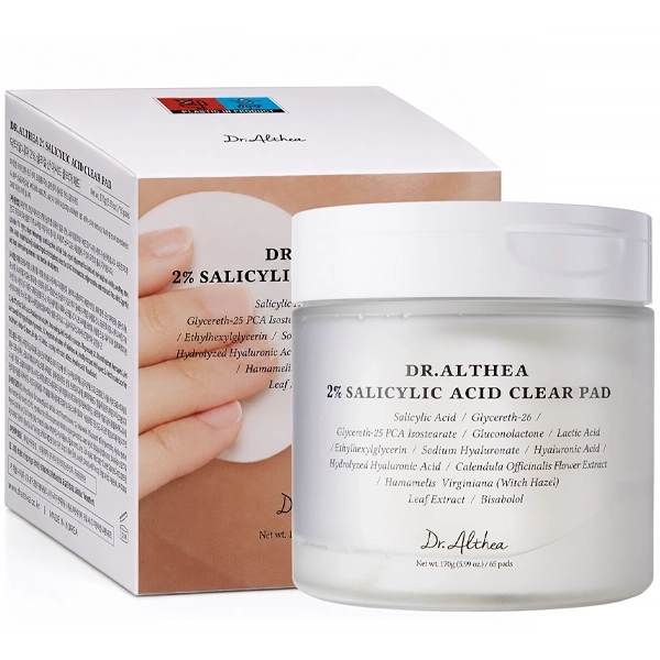 Almohadillas Tónicas Dr.Althea 2% Salicylic Acid Clear de 65 Unidades