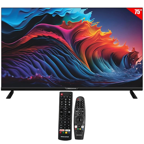 Smart TV LED 75" MegaStar LED75SM 4K Ultra HD webOS Wi-Fi com Conversor Digital