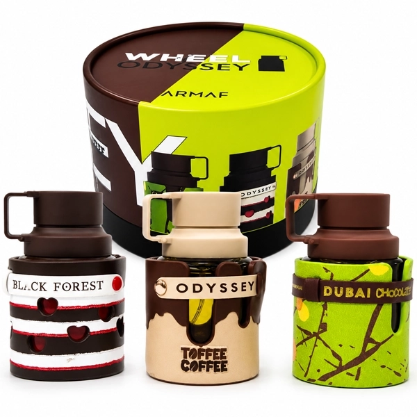 Kit Perfume Unisex Armaf Odyssey Dubai Chocolat + Toffee Coffee + Black Forest EDP 30ml - 3 Unidades