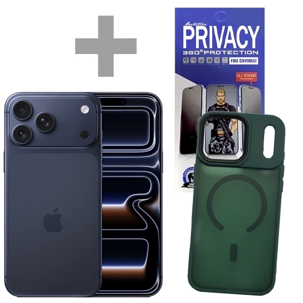 Apple iPhone 17 Pro Max A3257 eSIM 256GB/12GB RAM de 6.9" 48+48+48MP/18MP  + Pelicula + Capa Verde Transparente