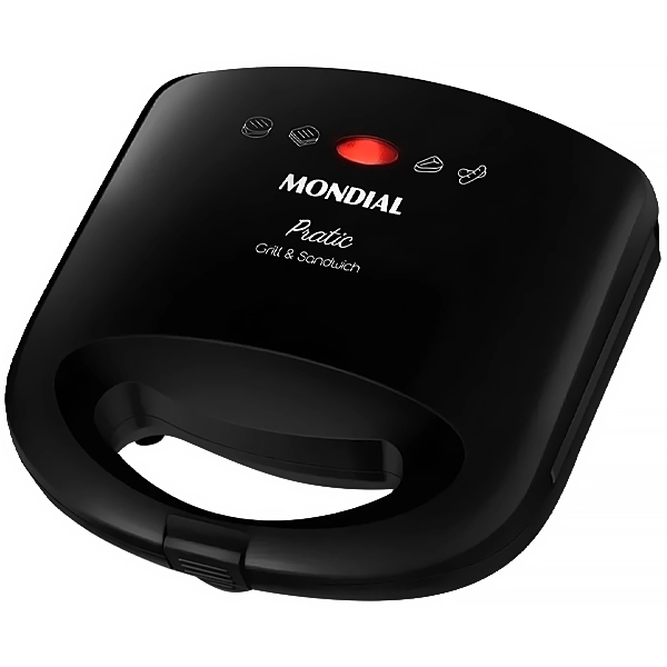 Sanduicheira e Grill Mondial Practic SN-01 750 watts 127 ~ 60 Hz - Prata/Preta