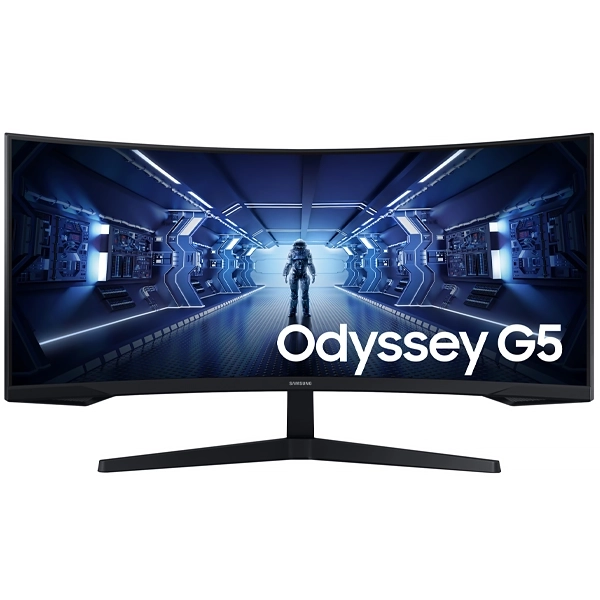 Monitor Gamer Curvo Samsung Odyssey G5 C34G55TWWN de 34" WQHD 21:9 165Hz 1 ms MPRT com DisplayPort/HDMI