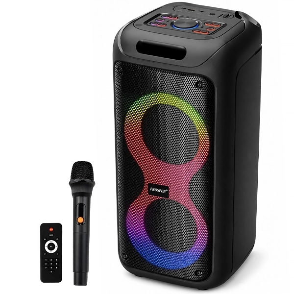 Caja de Sonido Prosper P-1060 2 de 6.5" 40 watts RMS con Bluetooth/USB/FM - Negra