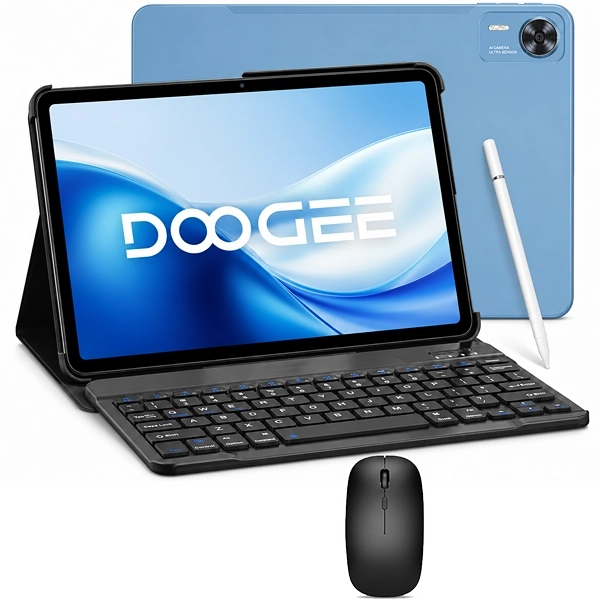 Tablet: Sky Blue - Funda: Gris