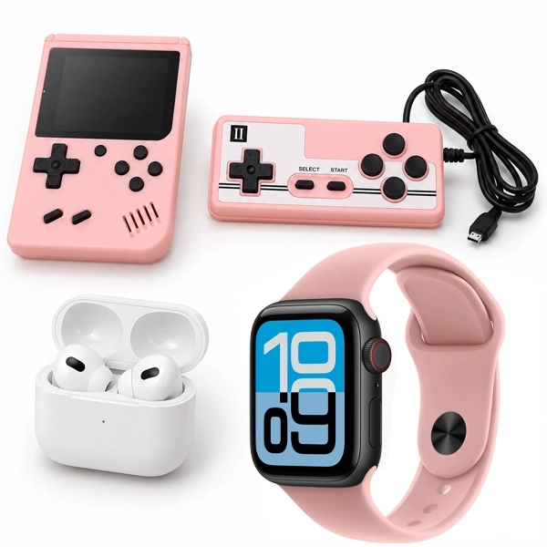 Kit Reloj K35-Combo con Bluetooth + Auricular Inalámbrico + Consola Portátil
