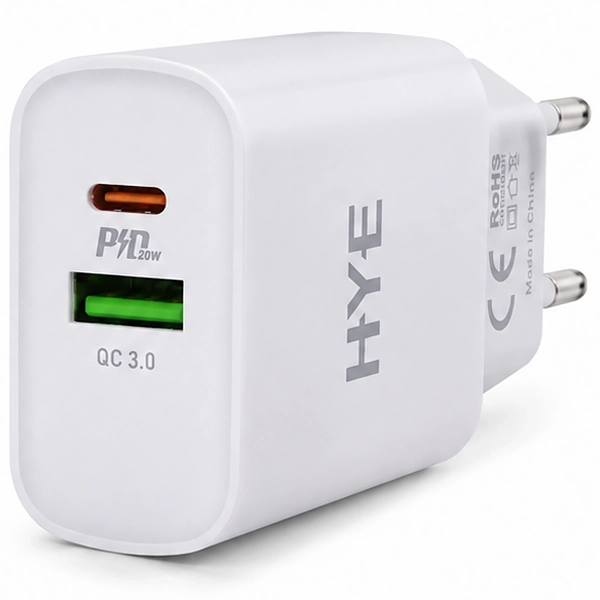 Adaptador de Tomada HYE C9+ USB/USB-C - Branco