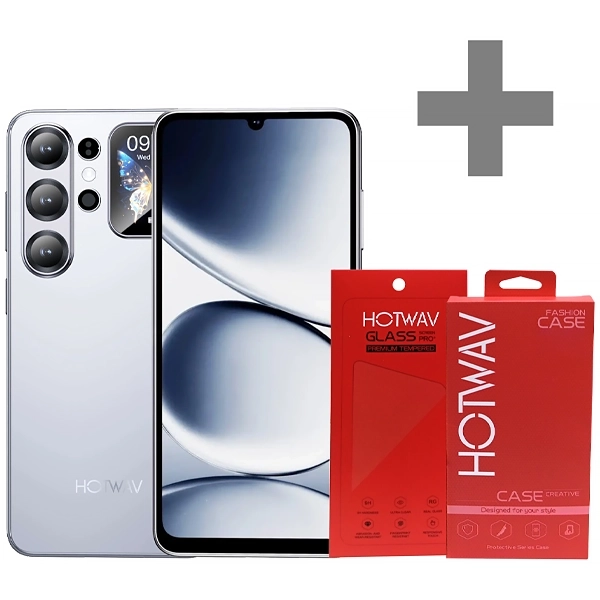 Celular Hotwav X26 Ultra Dual SIM de 128GB/6GB RAM de 6.75" 13MP/5MP - Pearl White + Funda + Protector de Pantalla