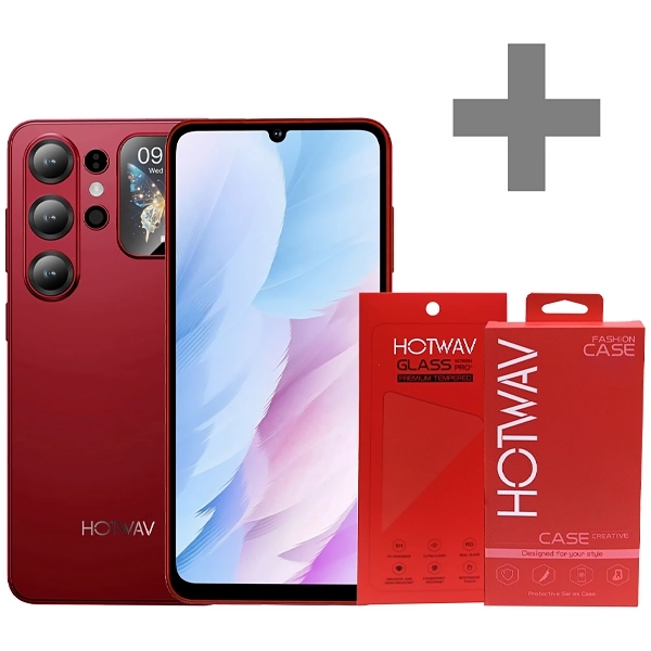 Celular Hotwav X26 Ultra Dual SIM de 128GB/6GB RAM de 6.75" 13MP/5MP - Crimson Red + Funda + Protector de Pantalla