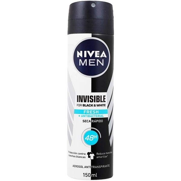 Desodorante Aerosol NIVEA Men Black & White Invisible Fresh 150ml