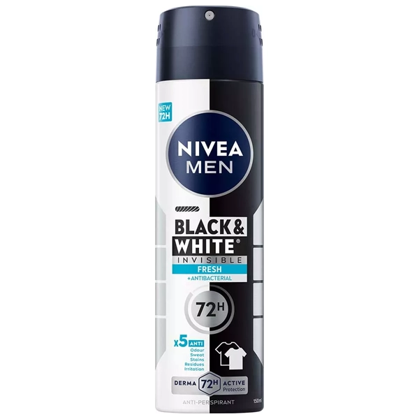 Desodorante Aerosol NIVEA Men Black & White Invisible Fresh 150ml