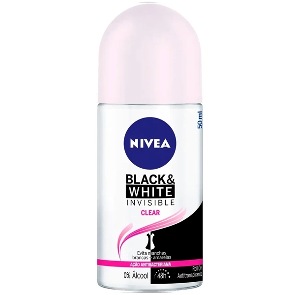 DESODORANTE NIVEA FEM ROLL ON BLACK&WHITE INVISIBLE 72H 50ML(036704)