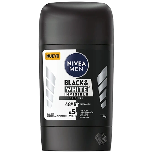 DESODORANTE NIVEA MEN BARRA BLACK&WHITE INVISIBLE 54GR (087030)