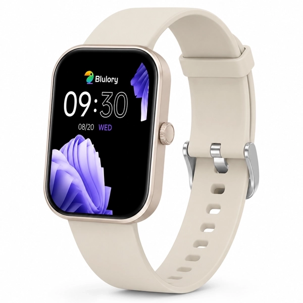 RELOGIO BLULORY RS5 2026 SMART WATCH DOURADO/BEIGE