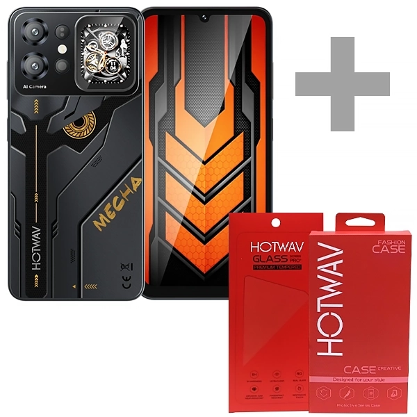 Celular Hotwav X100 Mecha Dual SIM de 128GB/6GB RAM de 6.75" 13MP/5MP - Cyber Black + Funda + Protector de Pantalla