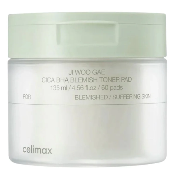 Almohadillas Tónicas Celimax JI Woo Gae Cica BHA Blemish de 60 Unidades (CJ Fea)