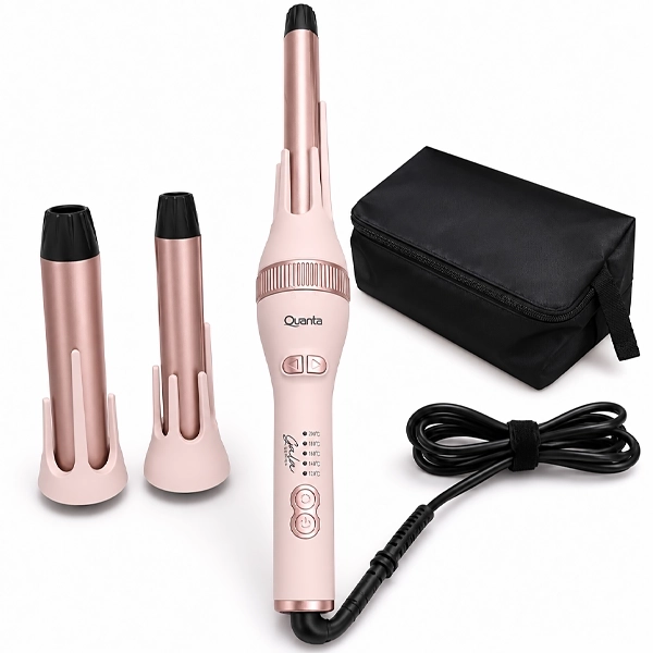 Modelador de Cabelo Quanta Gala Trio QTKM31 200 °C Bivolt - Rosa