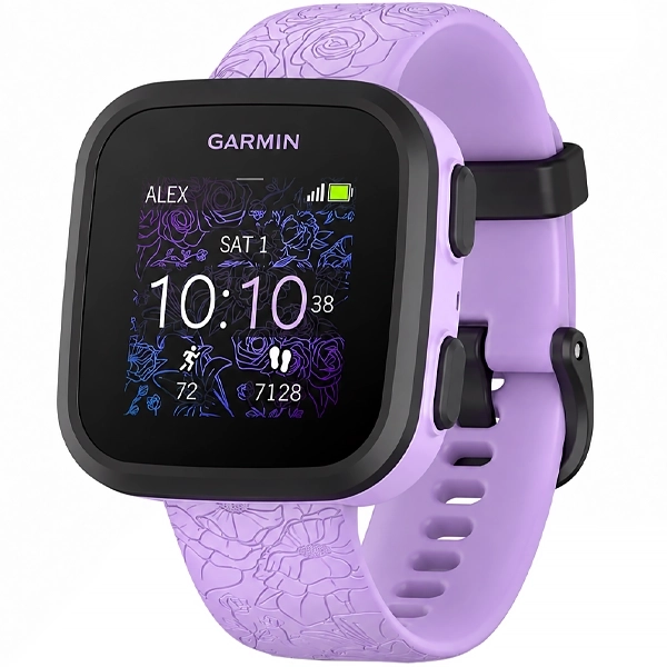 Relógio Garmin Bounce Kids 010-02448 com GPS/Wi-Fi- Preto/Roxo