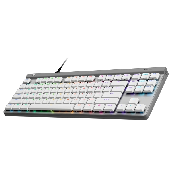 Teclado Gaming Mecânico Logitech G515 TKL Inglês USB com Backlight RGB - Branco/Cinza