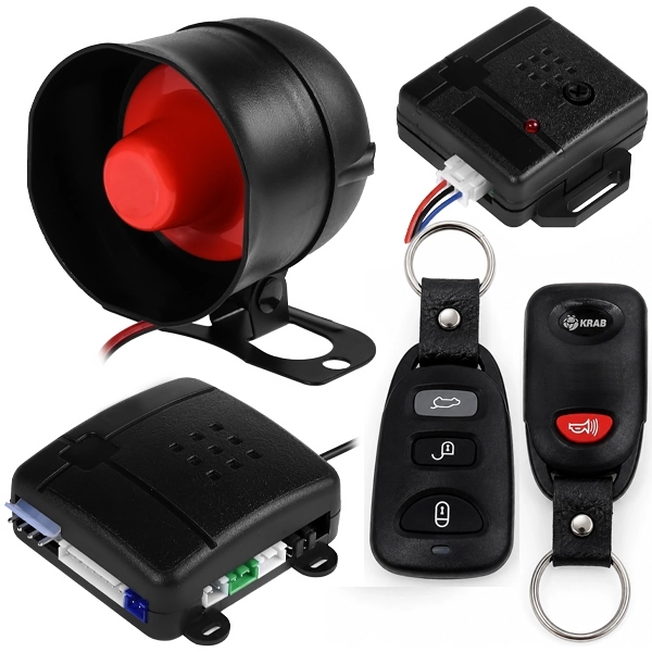 Alarme Automotivo Krab KBAC45 com 2 Controles - Preto