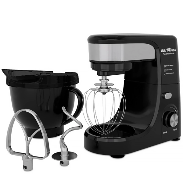 Batedeira Britânia BBP900A 12 Velocidades 900 watts 220V ~ 50/60Hz - Preta/Prata