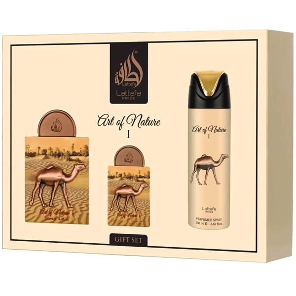Kit Perfume Unissex Lattafa Art Of Nature I EDP 100ml + Perfume 20ml + Desodorante 200ml