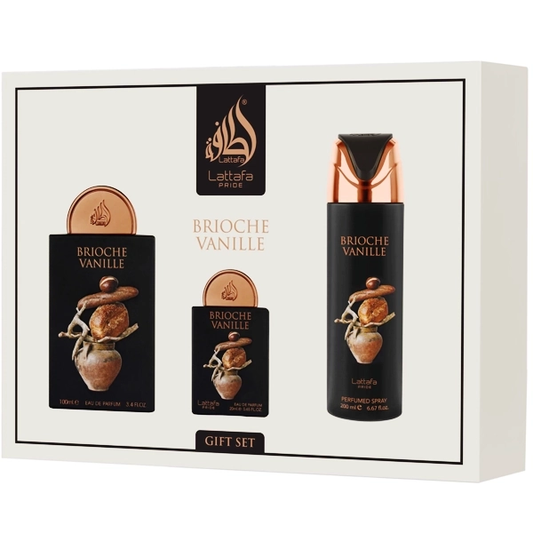 Perfume Unissex Lattafa Brioche Vanille EDP 100ml + Perfume 20ml + Desodorante 200ml