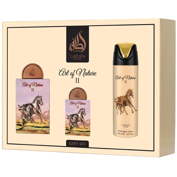 Kit Perfume Unissex Lattafa Pride Art Of Nature II Gift Set EDP 100ml + Perfume 20ml + Desodorante