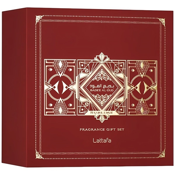Kit Perfume Unissex Lattafa Bade'e Al Oud Sublime EDP 100 ml + Perfume 12ml + Perfume Capilar 50ml