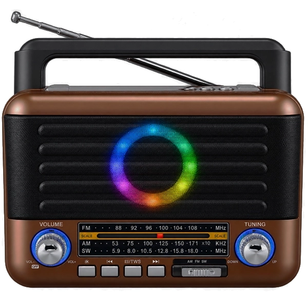Radio Portátil MegaStar RX516M con USB/Bluetooth - Marrón/Negro