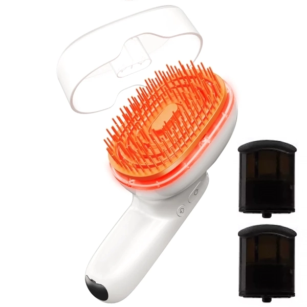 Cepillo Masajeador Portátil Lilyeve Grow:Turn Brush Steam Booster - Blanco/Naranja