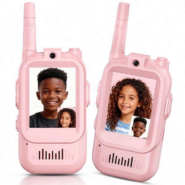 Walkie-Talkie Infantil Wubidubi WT01P con Cámara - Rosa