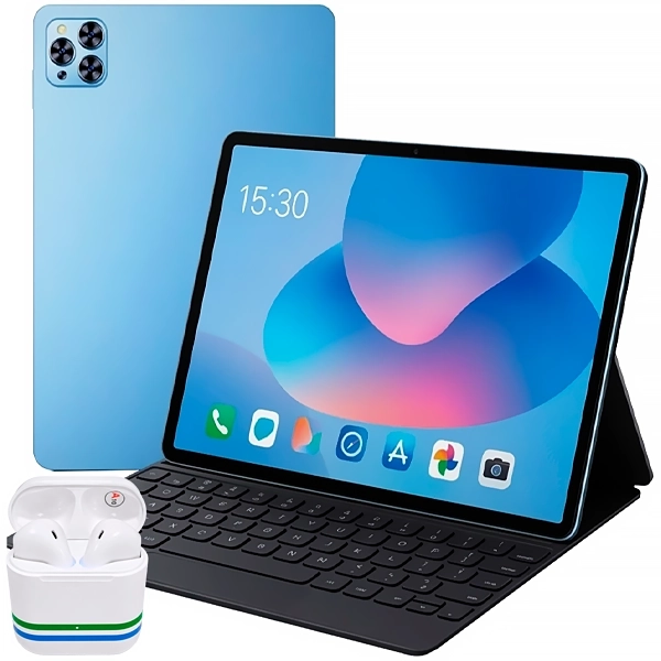 Tablet MOX MO-TP1082 Dual SIM 512GB/8GB RAM de 10.1" 13MP/8MP - Azul + Teclado Portugués + Funda