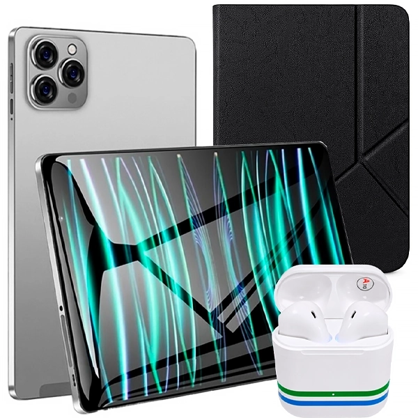 Tablet MOX MO-TP732 5G 256GB/8GB RAM de 7" 8MP/5MP - Prata + Capa + Fone de Ouvido Sem Fio