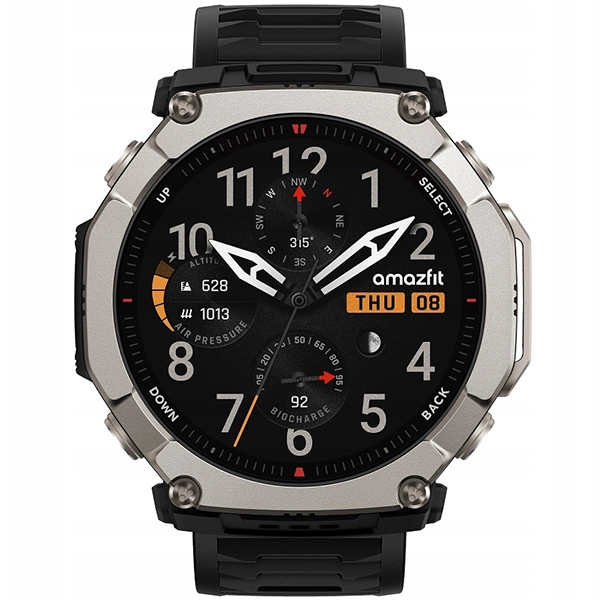 Relógio Amazfit T-Rex Ultra 2 A2550 51 mm com GPS/Bluetooth - Black Magma (Anatel)