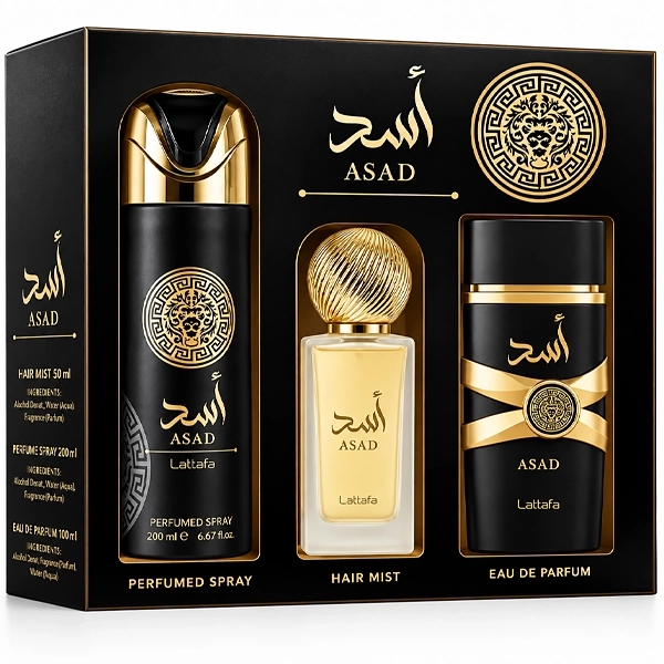Lattafa Kit Asad Collection Edp Capilar Desodorante 50ML