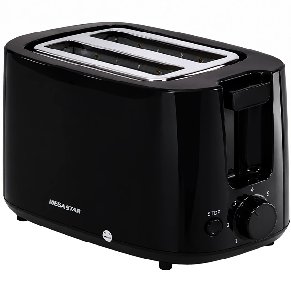 Torradeira Megastar TS022 650 watts 7 Temperaturas 220 - 240V ~ 50/60Hz - Preto