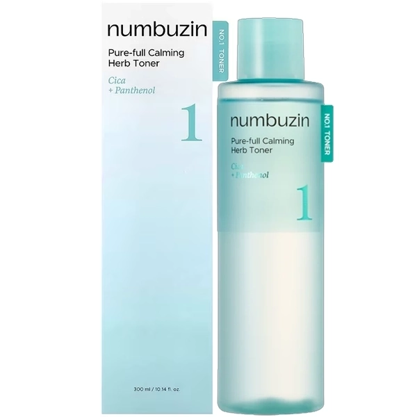 Tónico Facial Numbuzin No.1 Pure-Full Calming Herb Cica + Panthenol de 300ml (CJ Fea)