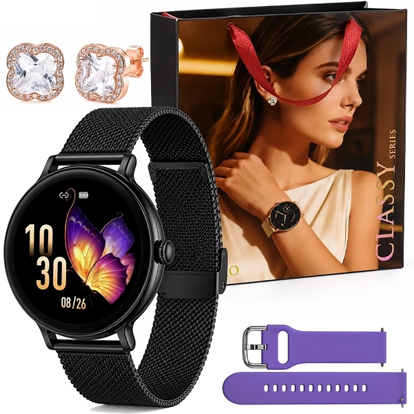 Relógio G-TiDE Q2 Pro com Bluetooth - Preto + Pulseira