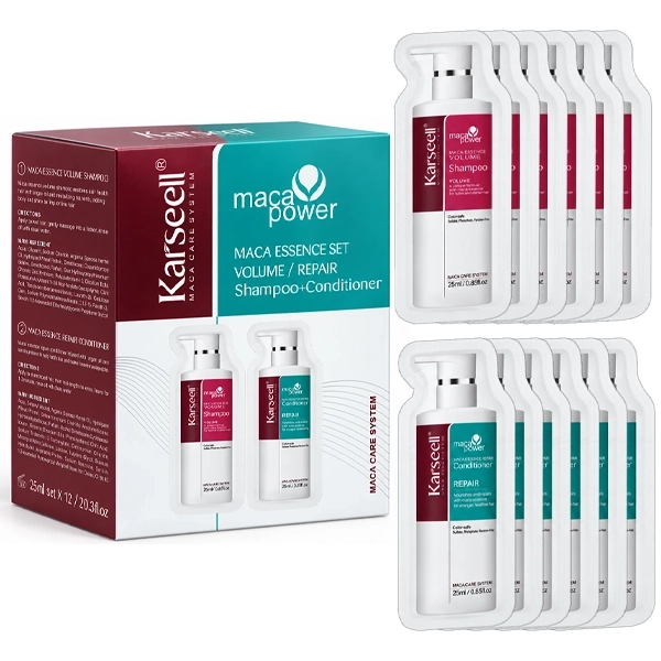 Kit Shampoo + Condicionador Karseell Maca Power Essence Set de 25ml - 12 Unidades